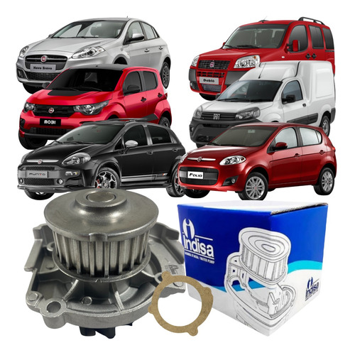 Bomba D'agua Fiat 500 1.4 2012 em Diante / Novo Uno 2010 em Diante Indisa