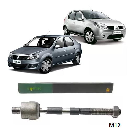 Barra Axial de Direção Renault Logan/Sandero 1.0/1.6 2007 a 2013 LE/LD M12 Bortec