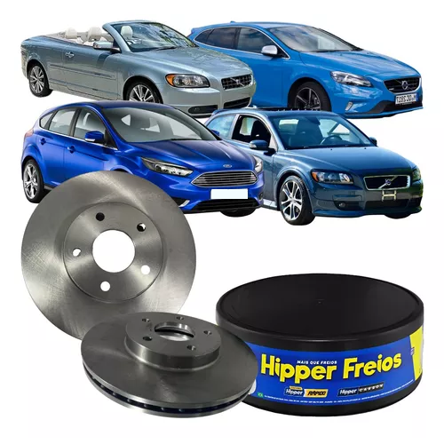 Par Disco de Freio Dianteiro Ventilado Volvo C30/C70 2007 em Diante Hipper