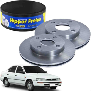 Par Disco de Freio Dianteiro Ventilado Corolla 1.8 1992 a 2002 Hipper