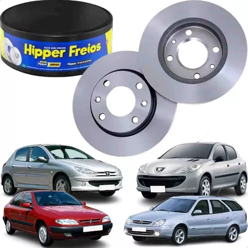 Par Disco de Freio Dianteiro Sólido Peugeot 206 1.4 1998 em Diante Hipper