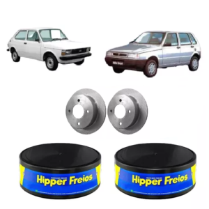 Par Disco de Freio Dianteiro Sólido Fiat 147 1977 a 1981 / Uno Hipper