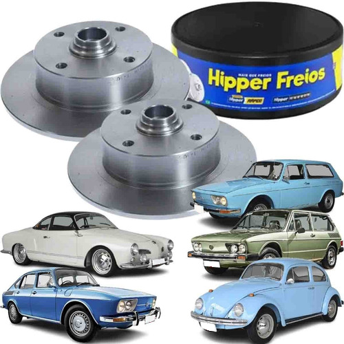 Par Disco de Freio Dianteiro Sólido Brasilia/Fusca/Variant 1970 em Diante Hipper