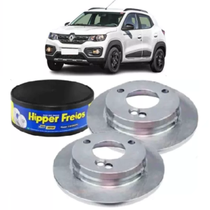 Par Disco de Freio Sólido Dianteiro Renault Kwid 1.0 12V 2017 em Diante Hipper