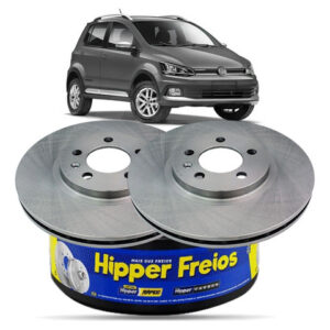 Par Disco de Freio Dianteiro Ventilado Fox 1.0/1.6 8V 2011 a 2019 Hipper