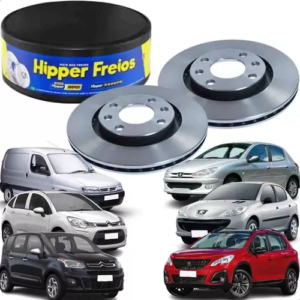 Par Disco de Freio Dianteiro Ventilado Citroen C3 2002 em Diante Hipper