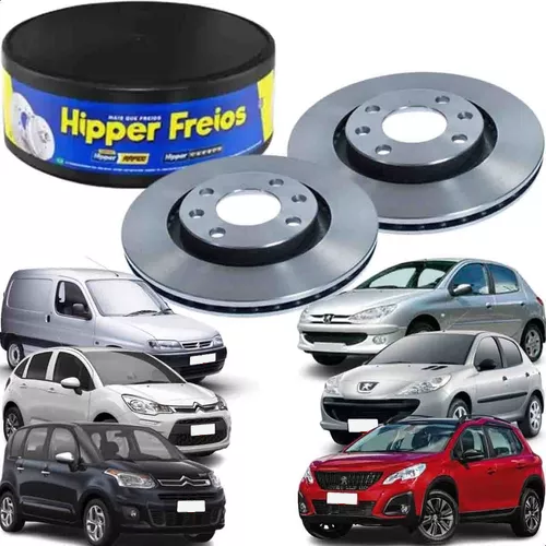 Par Disco de Freio Dianteiro Ventilado Citroen C3 2002 em Diante Hipper