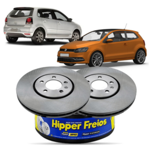 Par Disco de Freio Dianteiro Ventilado Golf 1994 a 1997 Aro 15 Hipper