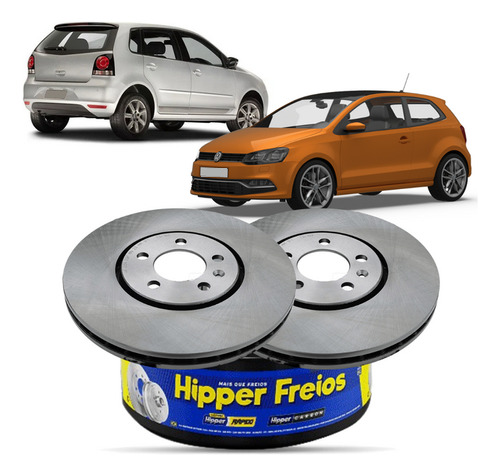 Par Disco de Freio Dianteiro Ventilado Golf 1994 a 1997 Aro 15 Hipper