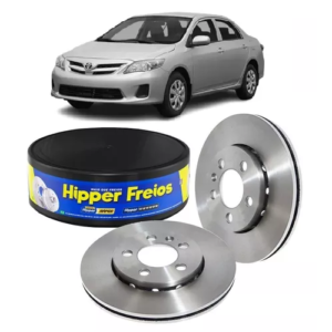 Par Disco de Freio Dianteiro Ventilado Corolla 1.8/2.0 2008 a 2013 Fielder Hipper