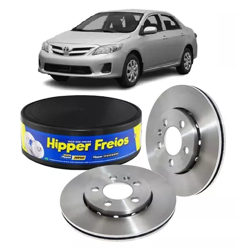 Par Disco de Freio Dianteiro Ventilado Corolla 1.8/2.0 2008 a 2013 Fielder Hipper