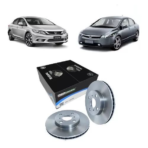 Par Disco de Freio Dianteiro Ventilado Civic 1.8 16v 2006 a 2012 MDS