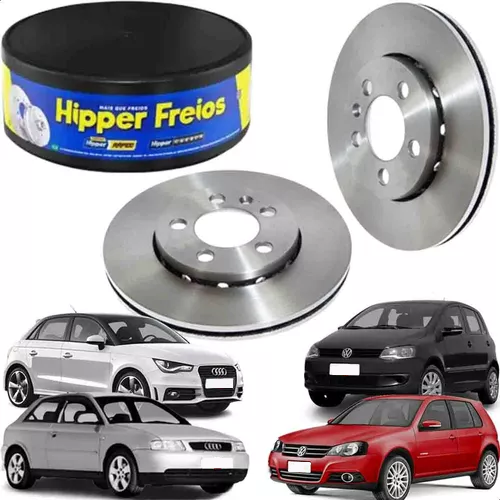 Par Disco de Freio Dianteiro Ventilado Fox 1.6 8V 2003 a 2010 Aro 15 Hipper