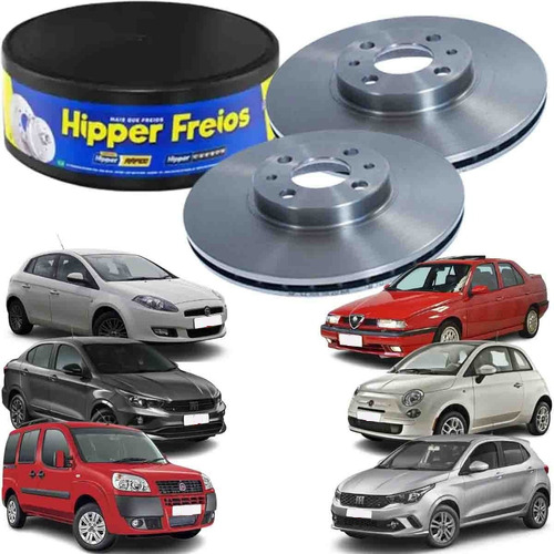 Par Disco de Freio Dianteiro Ventilado Fiat Argo 1.8 2017 em Diante Hipper