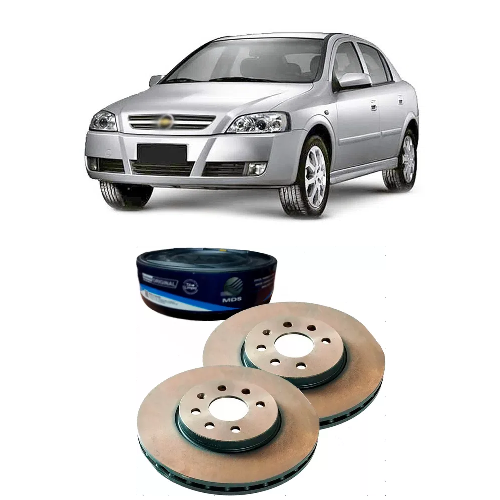 Par Disco de Freio Dianteiro Ventilado Astra/Vectra 2005 em Diante Aro 15 4 Furos MDS