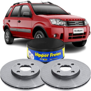 Par Disco de Freio Dianteiro Ventilado Ecosport 2.0 16V 2006 em Diante Hipper