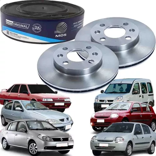 Par Disco de Freio Dianteiro Ventilado Clio 1.0 16V 2000 a 2016 MDS