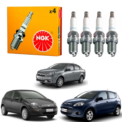 Jogo 4 Vela Palio/Punto 1.4 2012 em Diante / Grand Siena 2015 em Diante NGK