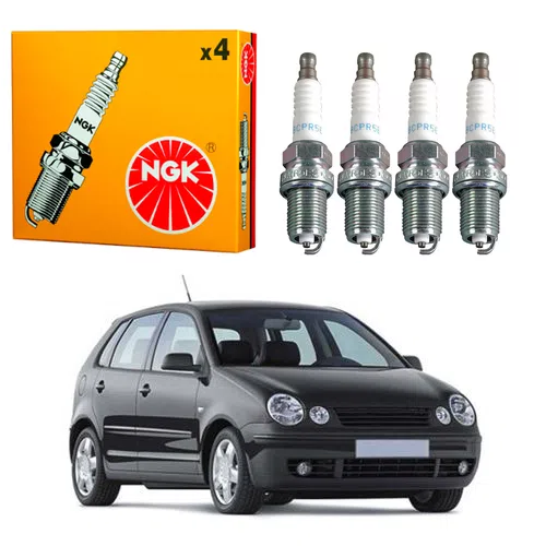 Jogo 4 Vela Original Volkswagen Polo 1.0 2002 a 2003 / Gol 1997 a 2011 NGK