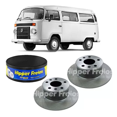 Par Disco de Freio Dianteiro Sólido Kombi 1982 em Diante Hipper