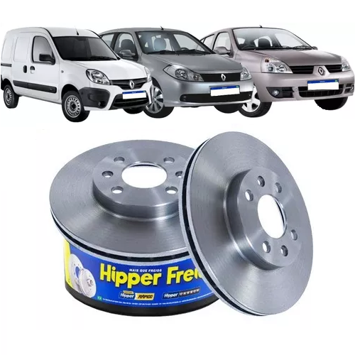 Par Disco de Freio Dianteiro Ventilado Clio 1.0/1.6 1997 a 2016 Hipper