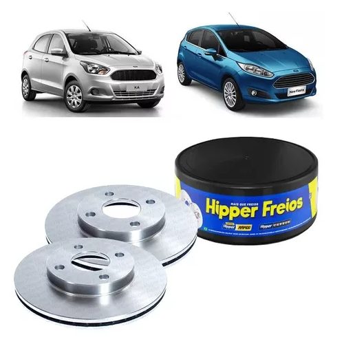 Par Disco de Freio Dianteiro Ventilado Fiesta 1.5/1.6 2010 em Diante / Ford Ka Hipper