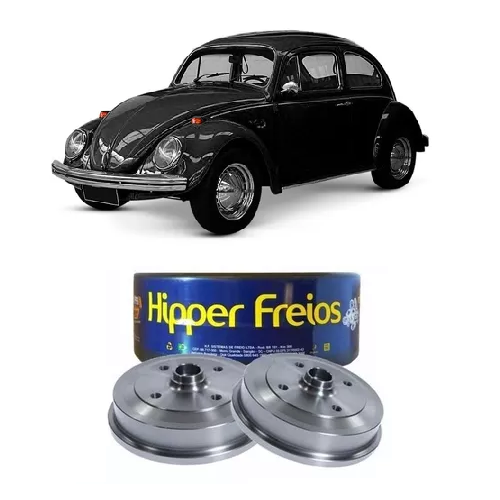 Par Tambor Freio Dianteiro Fusca 1.2/1.3/1.5/1.6 1959 a 1974 com Cubo 4 Furos Hipper