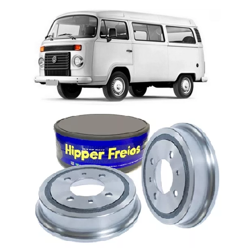 Par Tambor Freio Dianteiro Kombi 1.5 1975 a 1981 com Cubo Hipper
