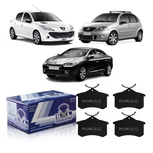 Jogo Pastilha de Freio Traseira C3 2002 em Diante / Fluence 2012 em Diante / Peugeot 207 SYL