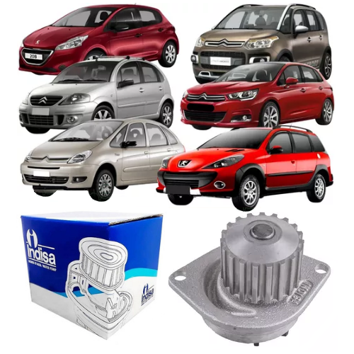 Bomba D'água Peugeot 206 1.6 16V 2000 em Diante / Peugeot 308 1.6 16V 2008 em Diante Indisa